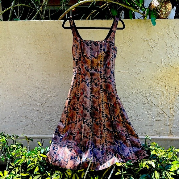 7 For All Mankind Faux Leather snakeskin Dress Sleeveless Midi. XS NWTs - Picture 11 of 17